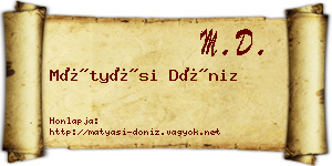 Mátyási Döniz névjegykártya